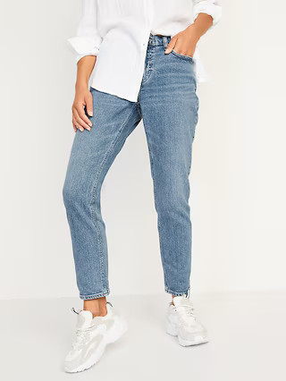 Mid-Rise Medium-Wash Boyfriend Jeans for Women | Old Navy (US)
