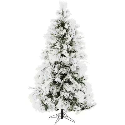 Fraser Hill Farm  12-ft Pine Flocked White Artificial Christmas Tree | Lowe's