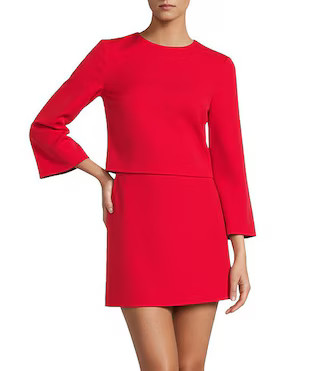 Edina Round Neck Long Sleeve Blouse | Dillard's