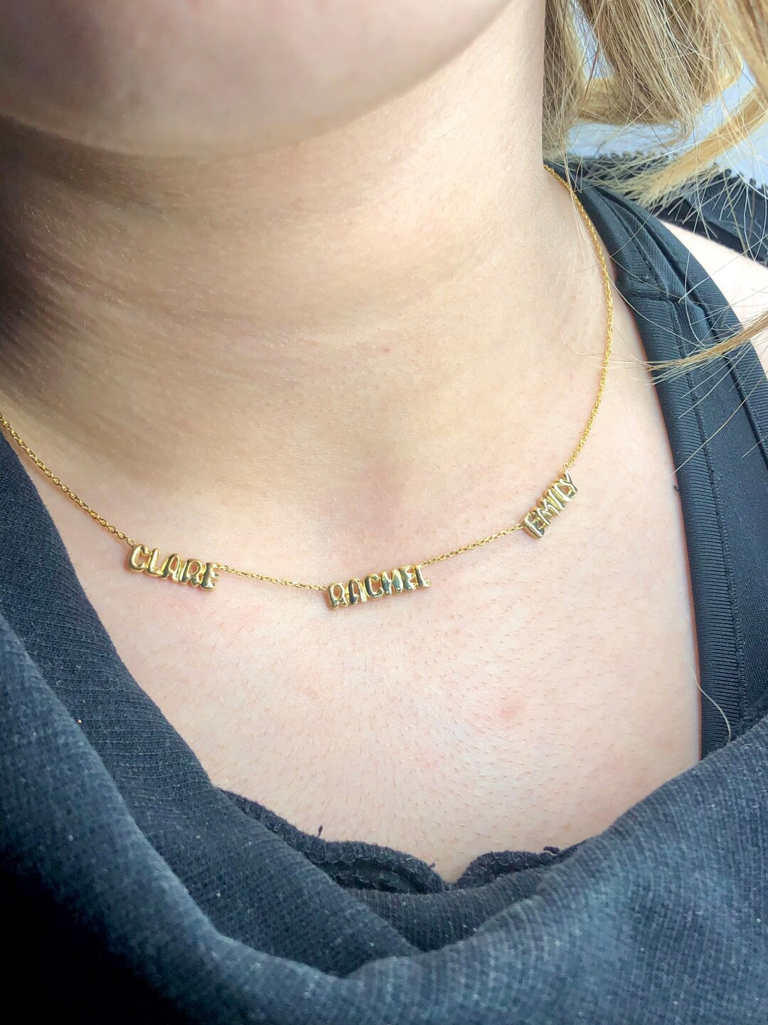 3D Letters Necklace - Family Name Necklace -Bubble Name Necklace - Sterling Silver - Personalized... | Etsy (US)