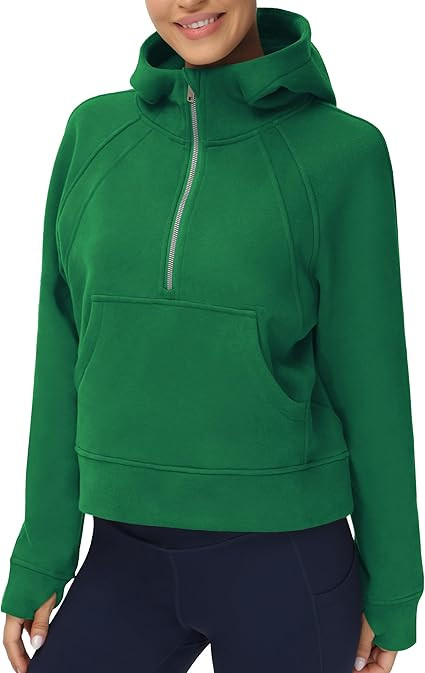 THE GYM PEOPLE Womens' Hoodies Half Zip Long Sleeve Fleece Crop Pullover Sweatshirts with Pockets... | Amazon (US)