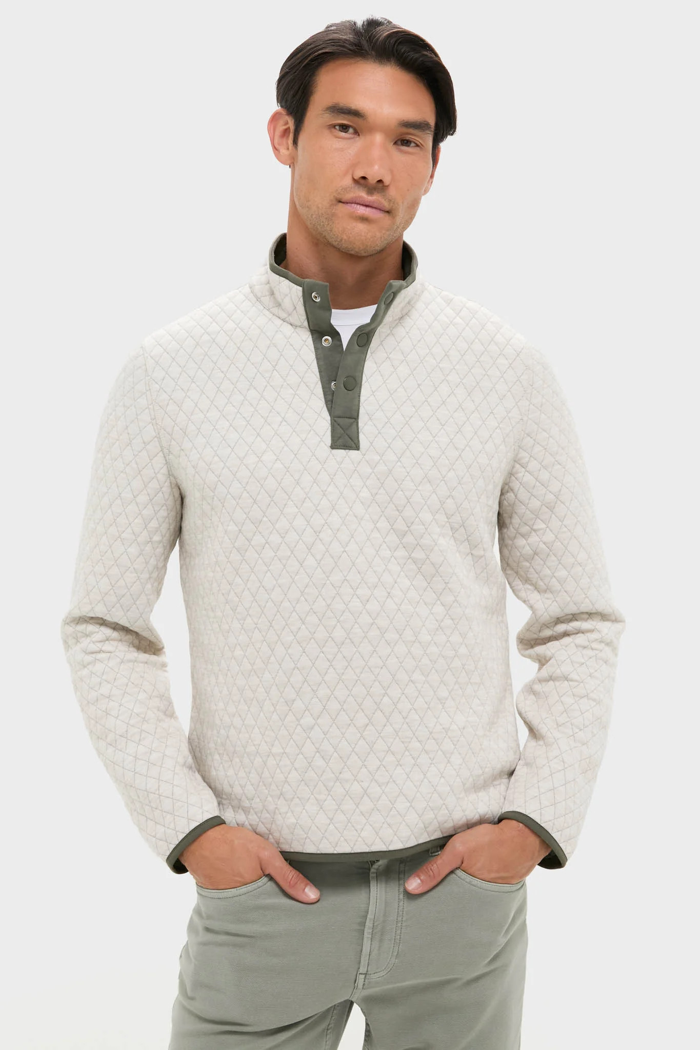 Mid Blue Light Grey Corbet Reversible Pullover | Tuckernuck (US)