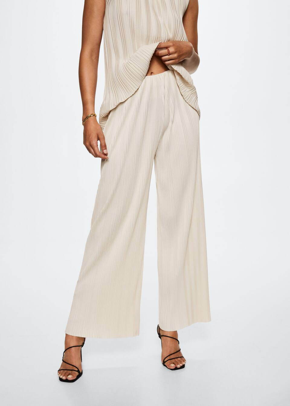 Pleated palazzo pants | MANGO (US)