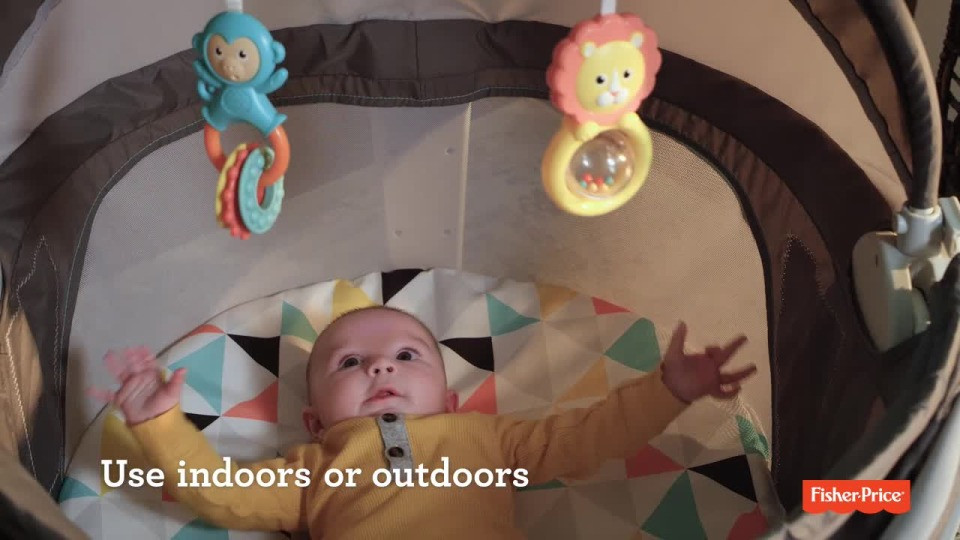 Fisher-Price On-the-Go Infant Dome Portable Bassinet and Play Space, Unisex, Windmill - Walmart.c... | Walmart (US)