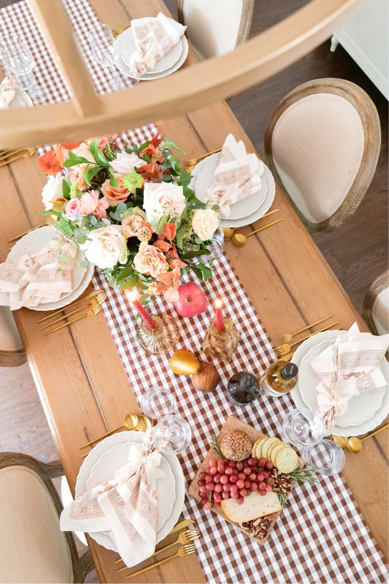 Centerpieces

This is a long story... but to make it short I was trying to create a centerpiece on my own. Now that we moved to a new state, I no longer have my amazing florist who did all my centerpieces. Lets just say its harder than you would think to find new go-to people in a new place, especially when your past network knows you so well.  When out at the super markets  I found that they had OLD flowers. My sweet florist from Cali went the extra mile for me and  found and called a local florist in the Woodlands without me knowing and had them piece together a beautiful flower arrangement just the way I would like it based on my inspo pictures. I love the leafy elements of the arrangement against the soft pastel colors of the flowers. It gives it beautiful natural elements! I filled around the arrangement with my new candlesticks and taper candles. I wasn't sure what color I wanted with taper candles for this table but I ordered an orange shade on Amazon. With a delivery hiccup on my order I was forced to run to Target the morning of and instead went with a burgundy red, and the color worked perfectly as if it was meant to be.

#LTKparties #LTKSeasonal #LTKhome