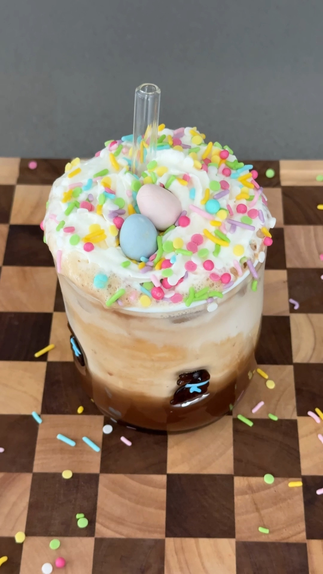 The only way I do Cabdury eggs… melted with coffee, topped with frothed milk & sprinkles 🐰🐣

Your new Spring coffee obsession is here ☕️

I melted fresh hot NESPRESSO coffee over the Cadbury egg, stir, add ice, froth whipping cream and a splash of milk for at least 20 seconds, pour over coffee, top with whipped cream, sprinkles, and some mini Cadbury eggs. SOOOO GOOD!!! 