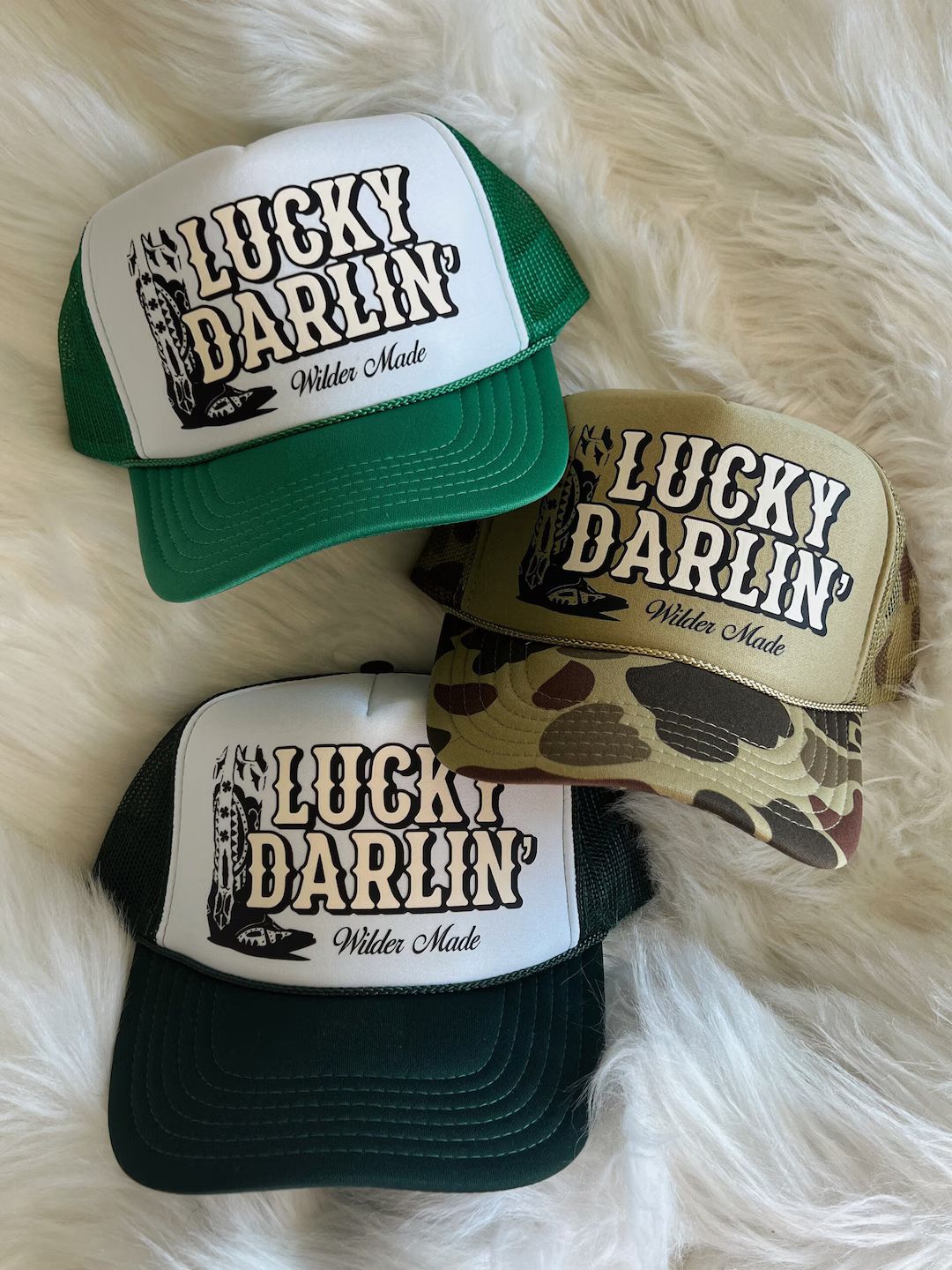 Lucky Darlin Trucker Hat - Etsy | Etsy (US)