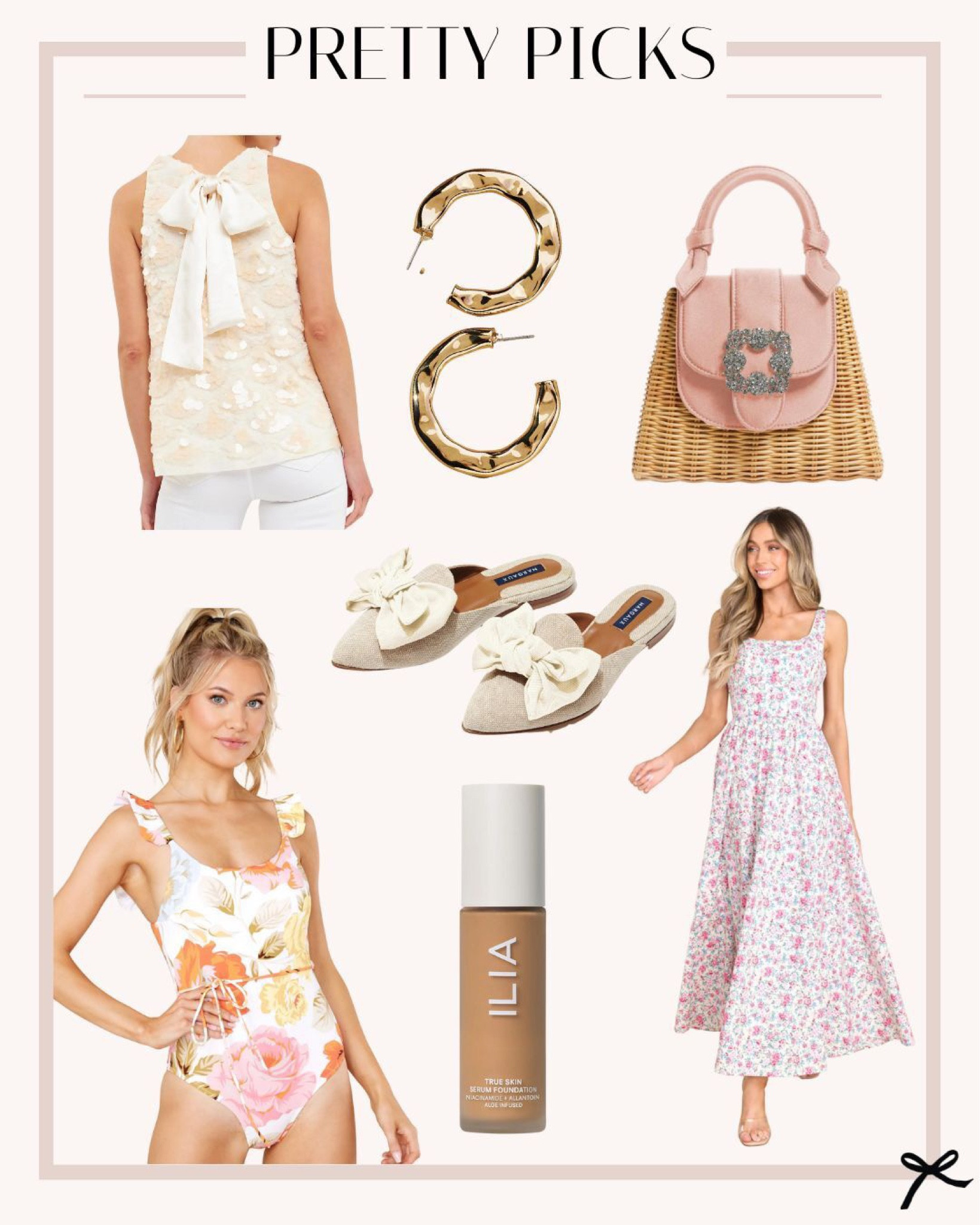 My Pretty Picks for the week! From bow detail mules, ruffle detail swimsuit, and the perfect spring bag! 

#LTKstyletip #LTKFind #LTKSeasonal