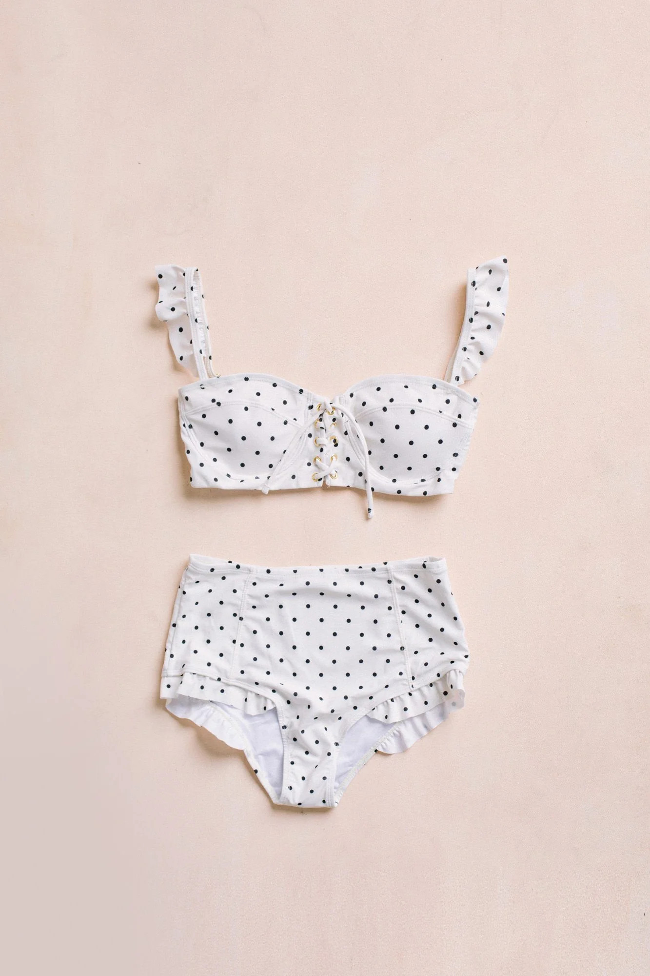 Valerie Lace Up Ruffle Bikini Set | Morning Lavender