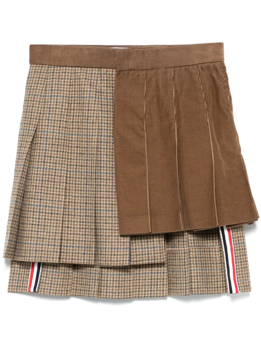 Thom Browne Ginclub Check Cheviot Tweed Mini Skirt | Brown | FARFETCH AU | Farfetch Global