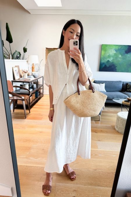 A linen top and skirt combo is the most elegant summer look!

#summerstyle
#whiteoutfit
#monochromaticoutfit
#summeroutfit
#classicstyle

#LTKSeasonal #LTKFindsUnder100 #LTKStyleTip