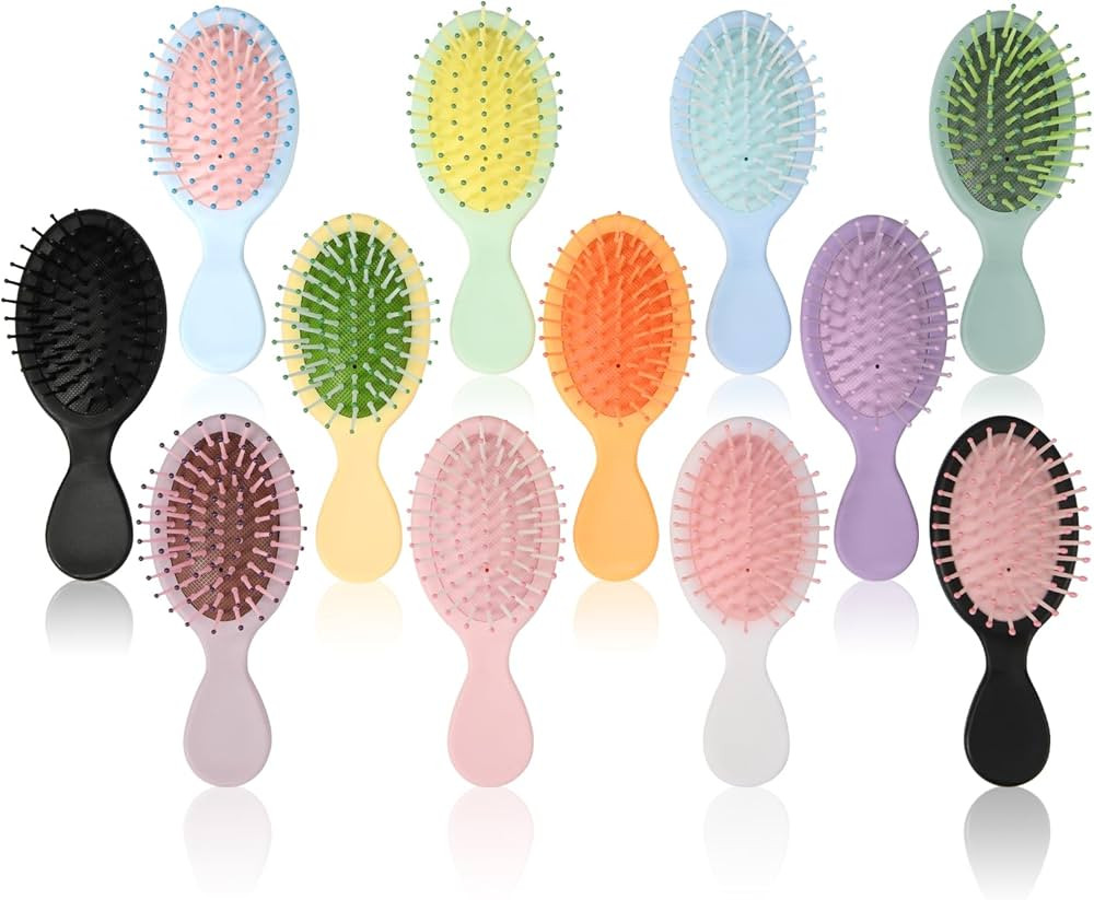 12 Pack Mini Wet Hair Brush Travel Detangling Brush for Most Hair Types with Ease Knots Without T... | Amazon (US)