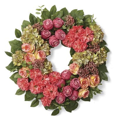 Marbella Rose Poppy Wreath | Frontgate | Frontgate