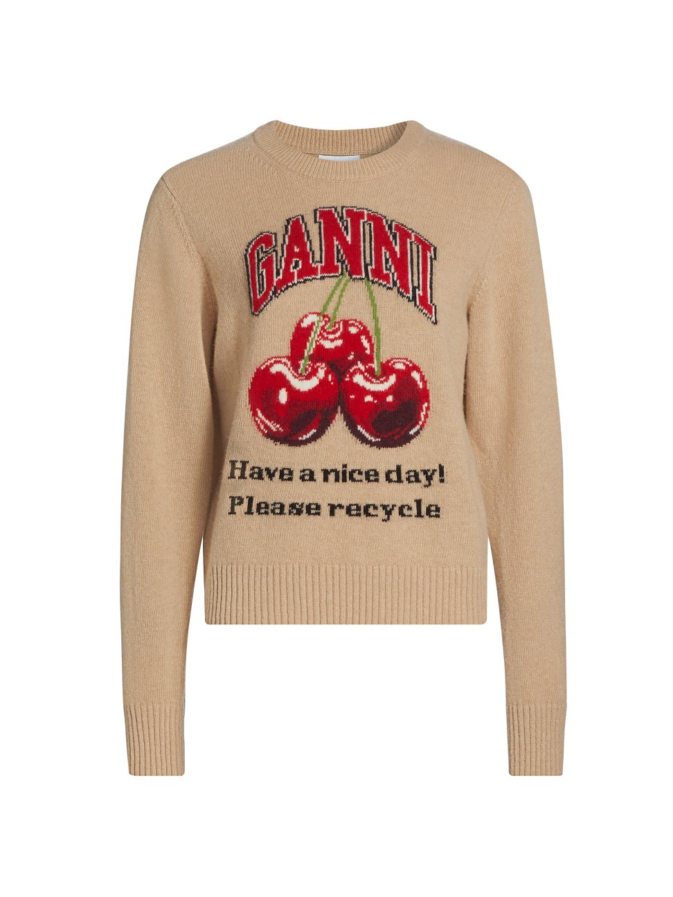 Women's Cherry Wool-Blend Crewneck Sweater - Safari - Size XS | Saks Fifth Avenue