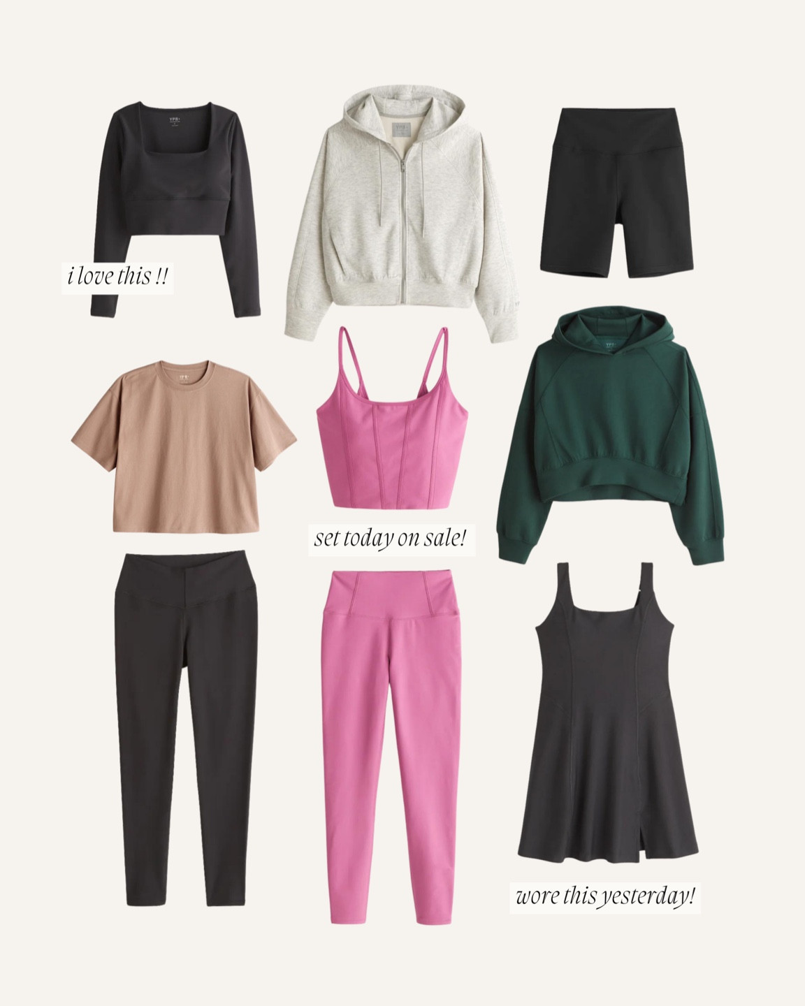 Abercrombie workout and athletic clothes are so so good. I wear a m! Sometimes I size up to L in bras if reviews say they run small. Pink set is “fushia” it’s so cute and on sale $35 and $45!

#LTKsalealert #LTKunder50