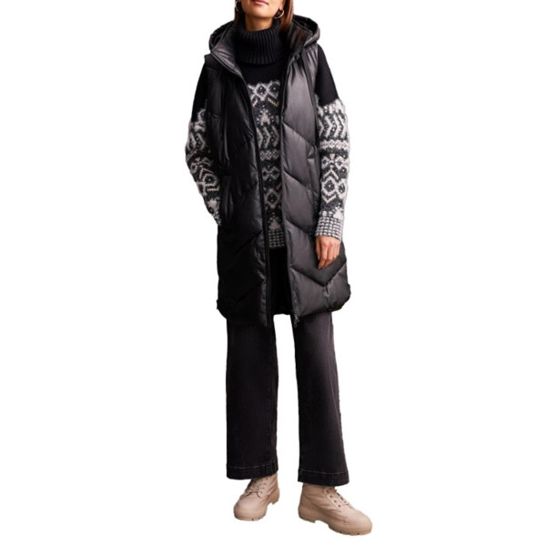 Women's Tribal Long Puffer Vest Small Black | Scheels