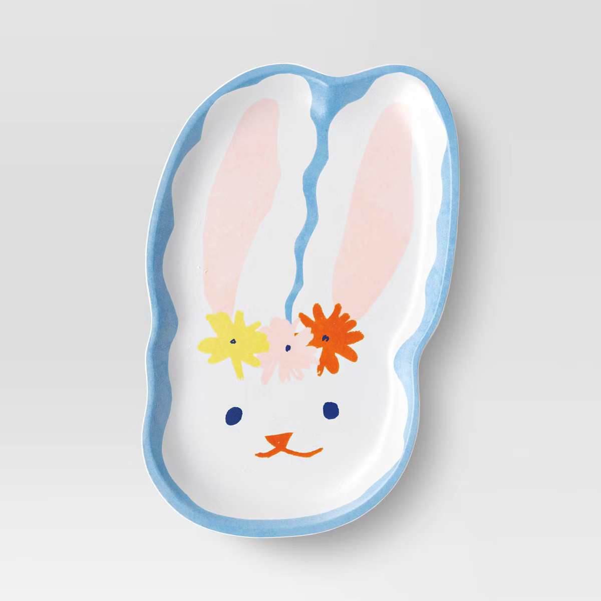 6.4" Melamine Figural Bunny with Floral Dinner Plate - Room Essentials™ | Target