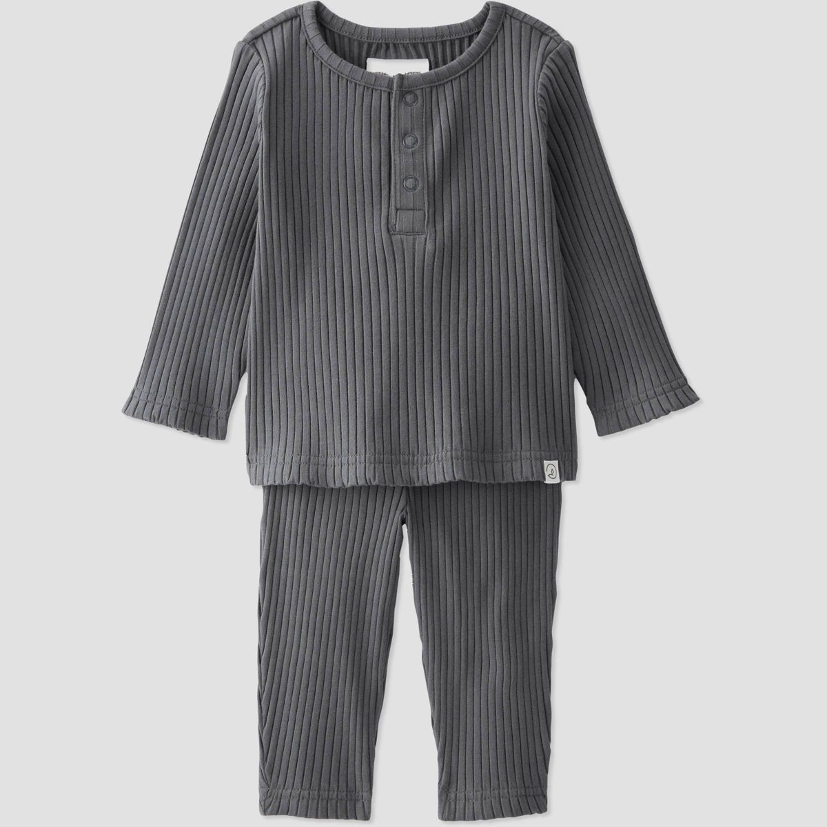 Little Planet by Carter’s Baby 2pc Ribbed Top and Bottom Set - Slate Gray | Target