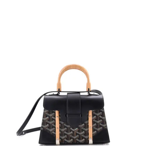 Pre-Owned Goyard Structured Saigon Top Handle Bag Coated Canvas with Leather Mini in Black at Nordstrom, Size X-Small | Nordstrom