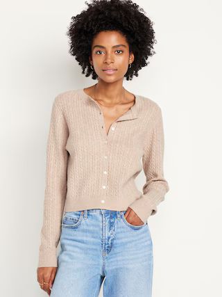 SoSoft Cable Crop Cardigan Sweater | Old Navy (US)