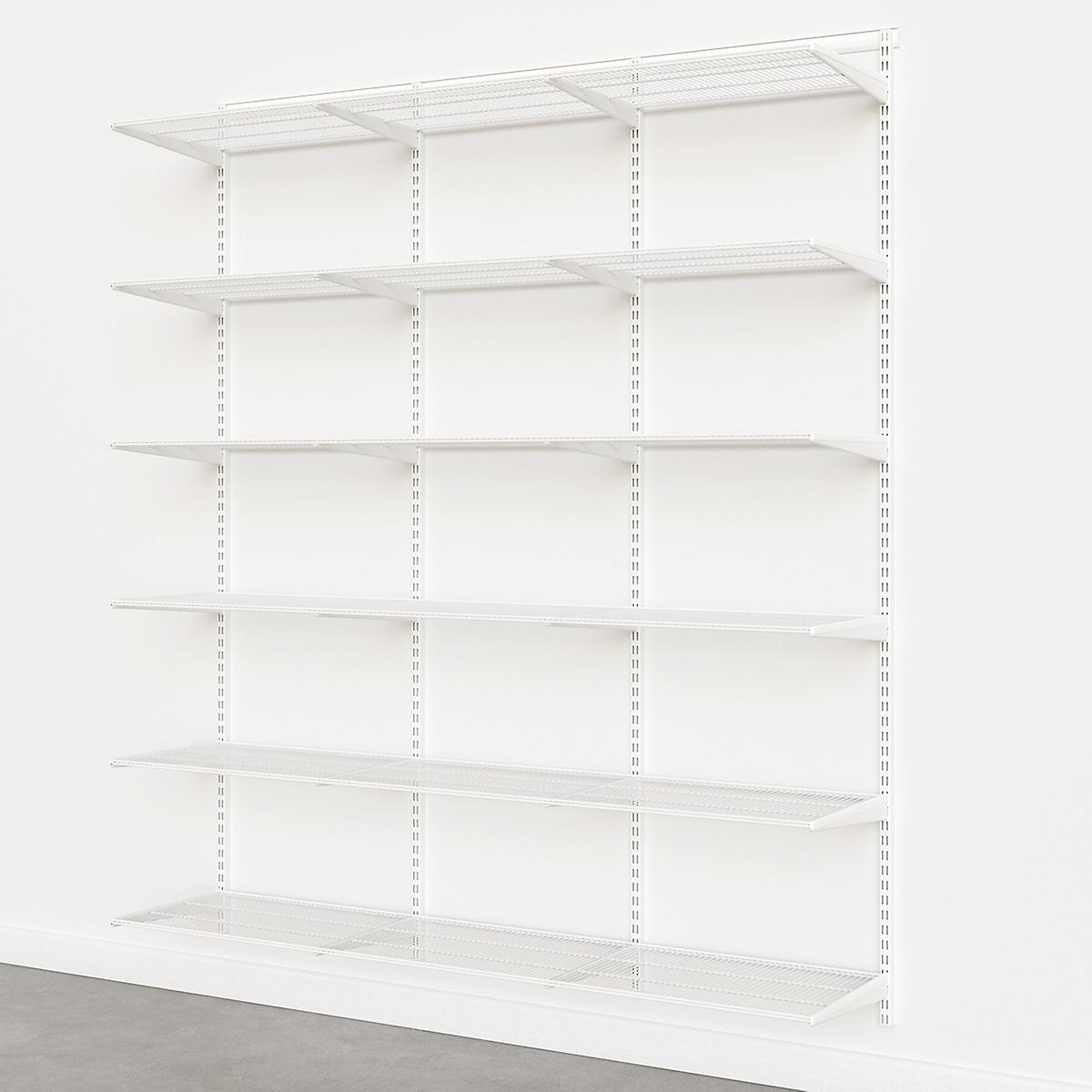 Elfa Classic White 6' Basic Shelving Units For Anywhere | The Container Store