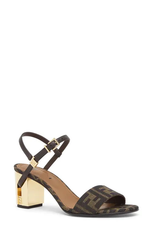 Fendi Delfina Sandal in Tabacco Nero/Ebano at Nordstrom, Size 8.5Us | Nordstrom