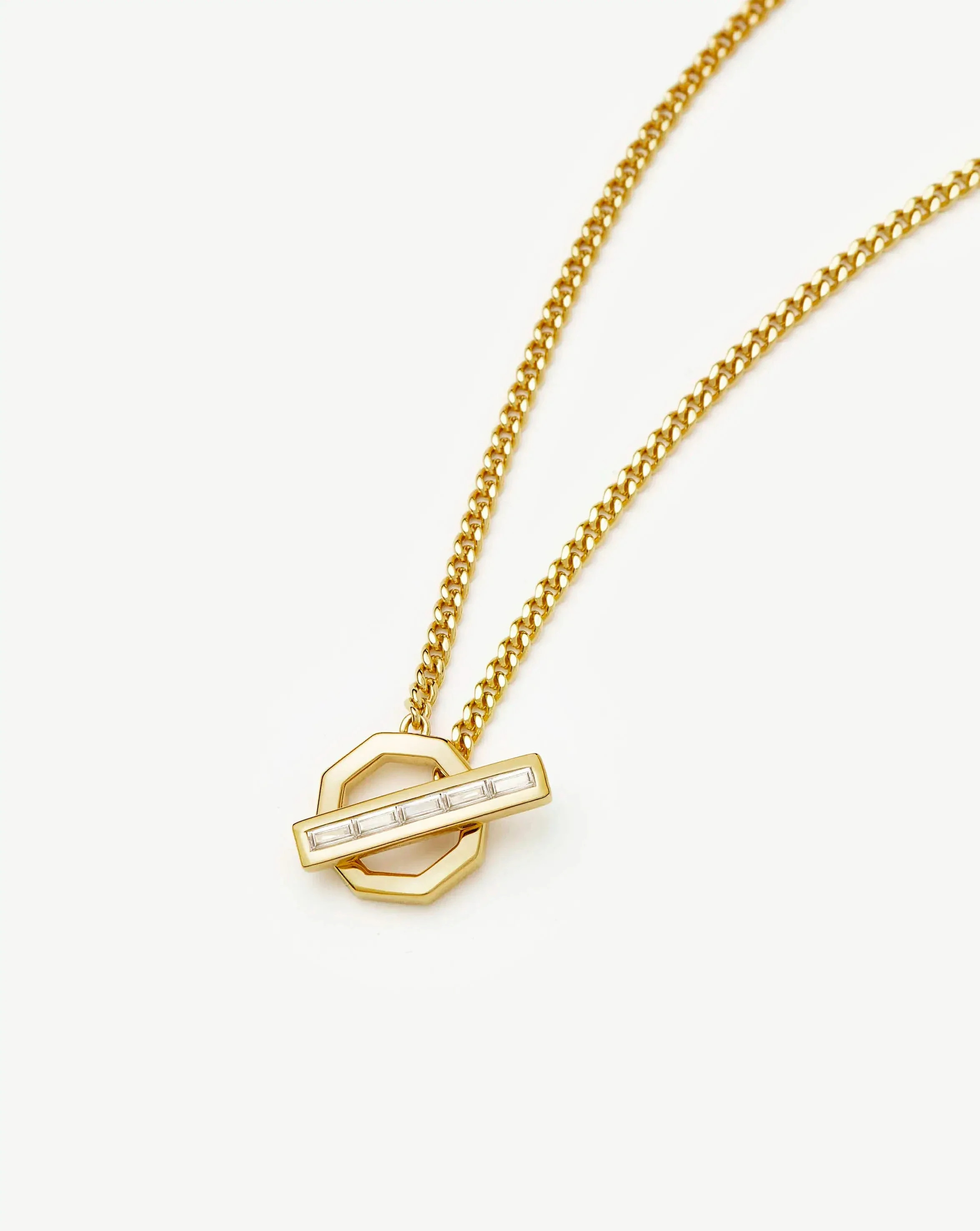 Lucy Williams T-Bar Hex Pendant Necklace - Gold | Missoma UK | Missoma UK
