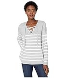 Calvin Klein Women's LACE UP Sweater, Heather Granite Combo, Large | Amazon (US)