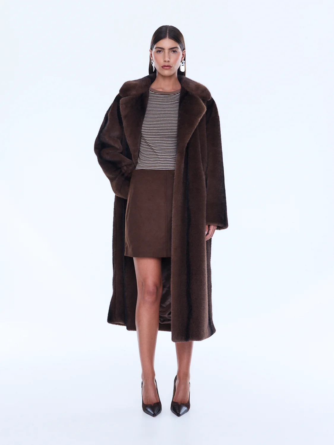 NOVA LONGLINE FAUX FUR JACKET | Ena Pelly