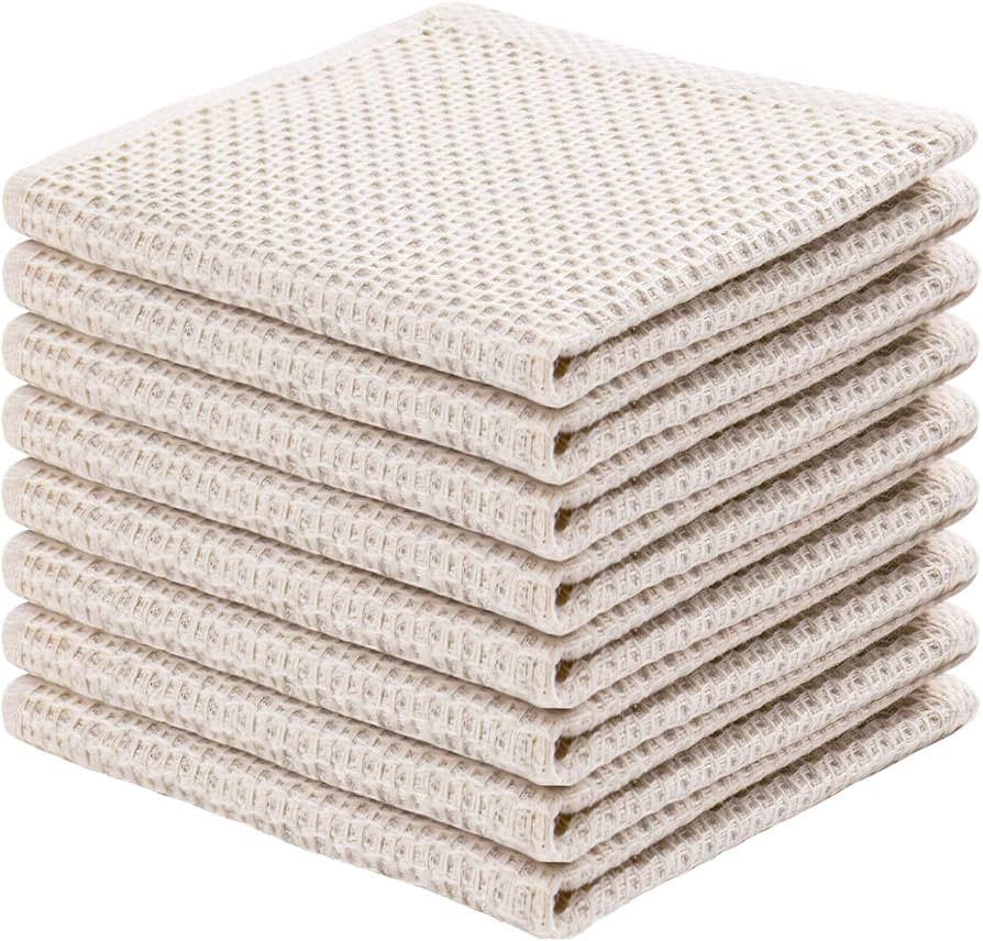 joybest Cotton Kitchen Dish Cloths, 8-Pack Waffle Weave Ultra Soft Absorbent Dish Towels Washclot... | Amazon (US)
