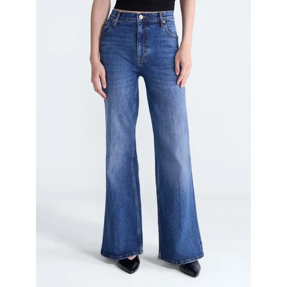 Scoop Women's and Women's Plus High Rise Creased Flare Jean, Sizes 0-28W | Walmart (US)