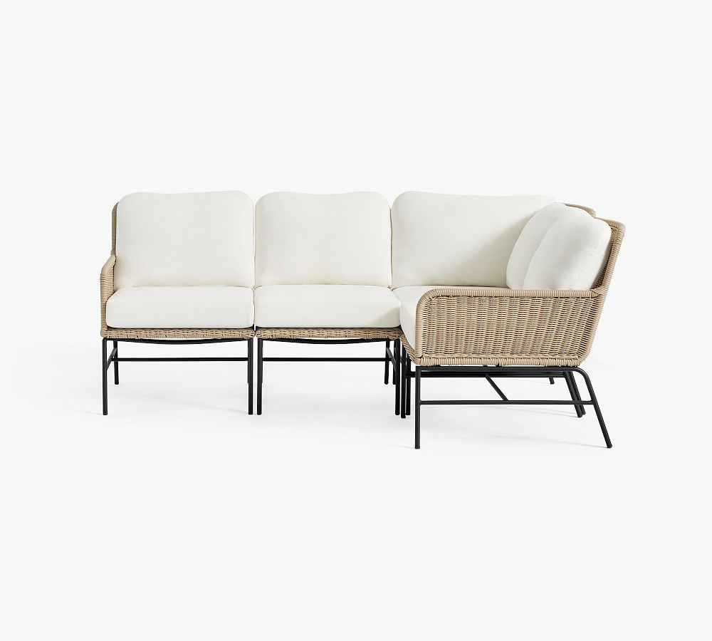 Tulum 4-Piece L-Shaped Outdoor Sectional (96") | Pottery Barn (US)