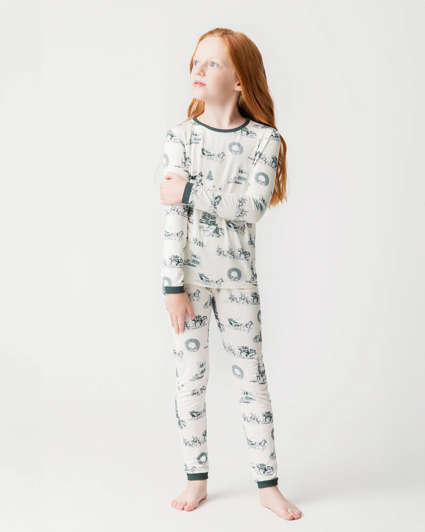 Holiday Toile Kids Long Sleeve Pajama Set | Colorful Prints, Wallpaper, Pajamas, Home Decor, & Mo... | Katie Kime Inc