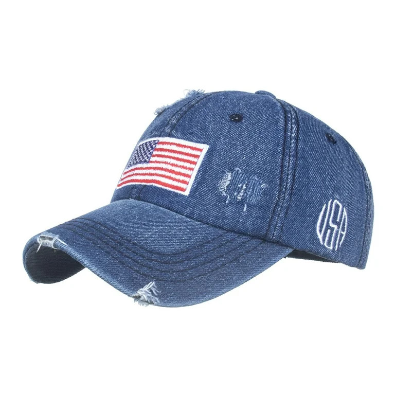 Men's American Flag Baseball Cap Embroidery - Cotton Washed Adjustable USA Dad Hat for Women | Walmart (US)