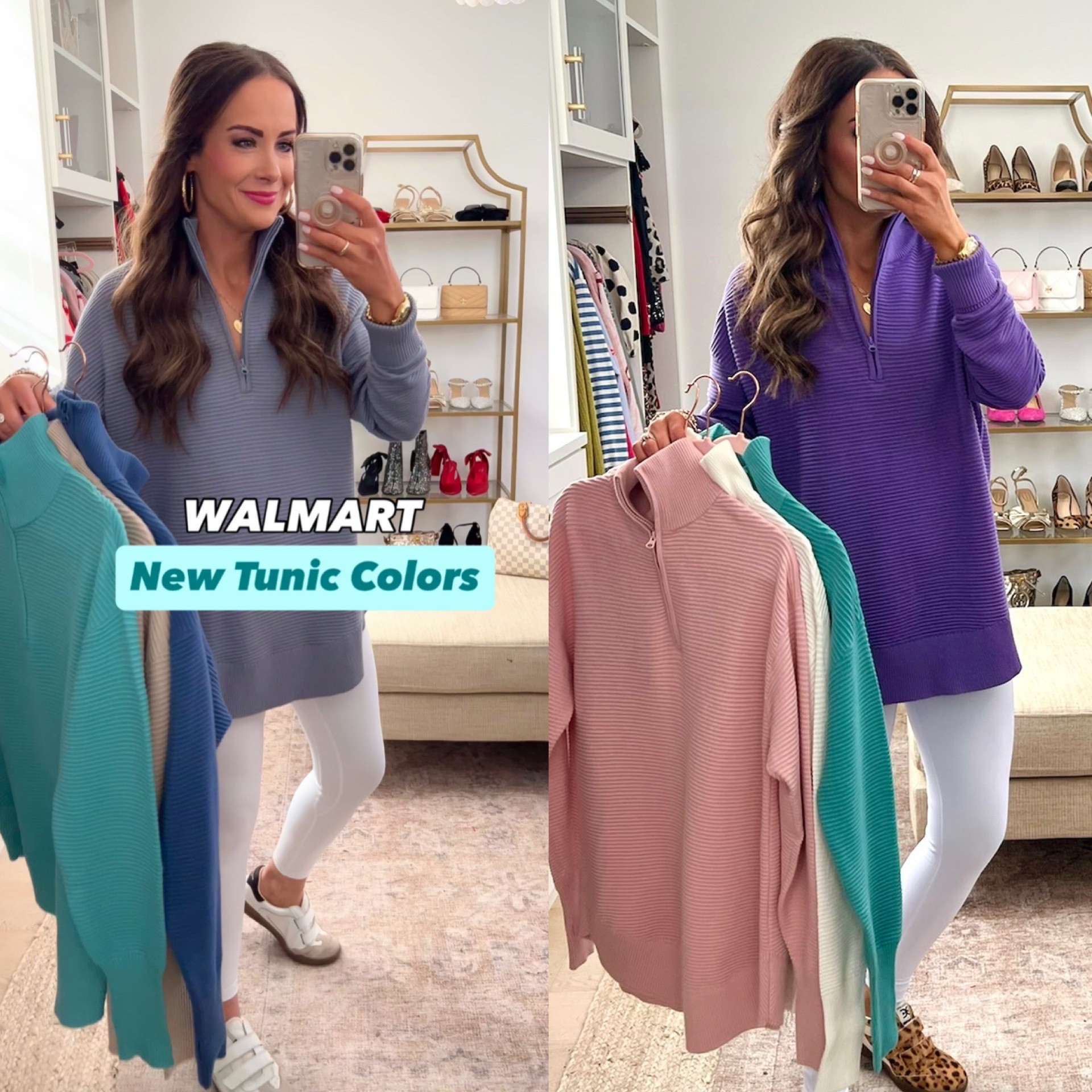 Scroll to shop! Viral ribbed tunics in new colors! We sized up one to a M. Follow us for more! 💙
