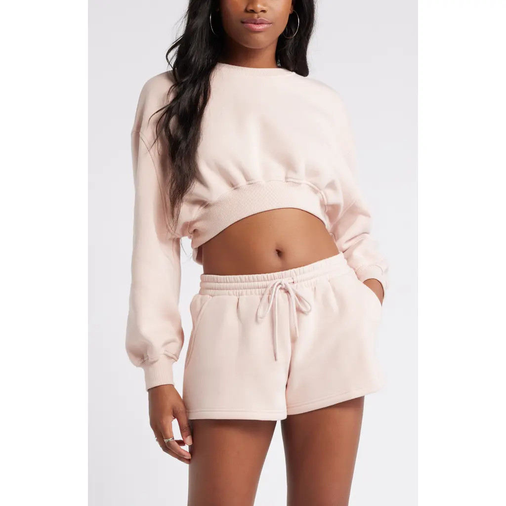 BP. Crop Sweatshirt in Pink Sepia at Nordstrom, Size Xx-Large | Nordstrom
