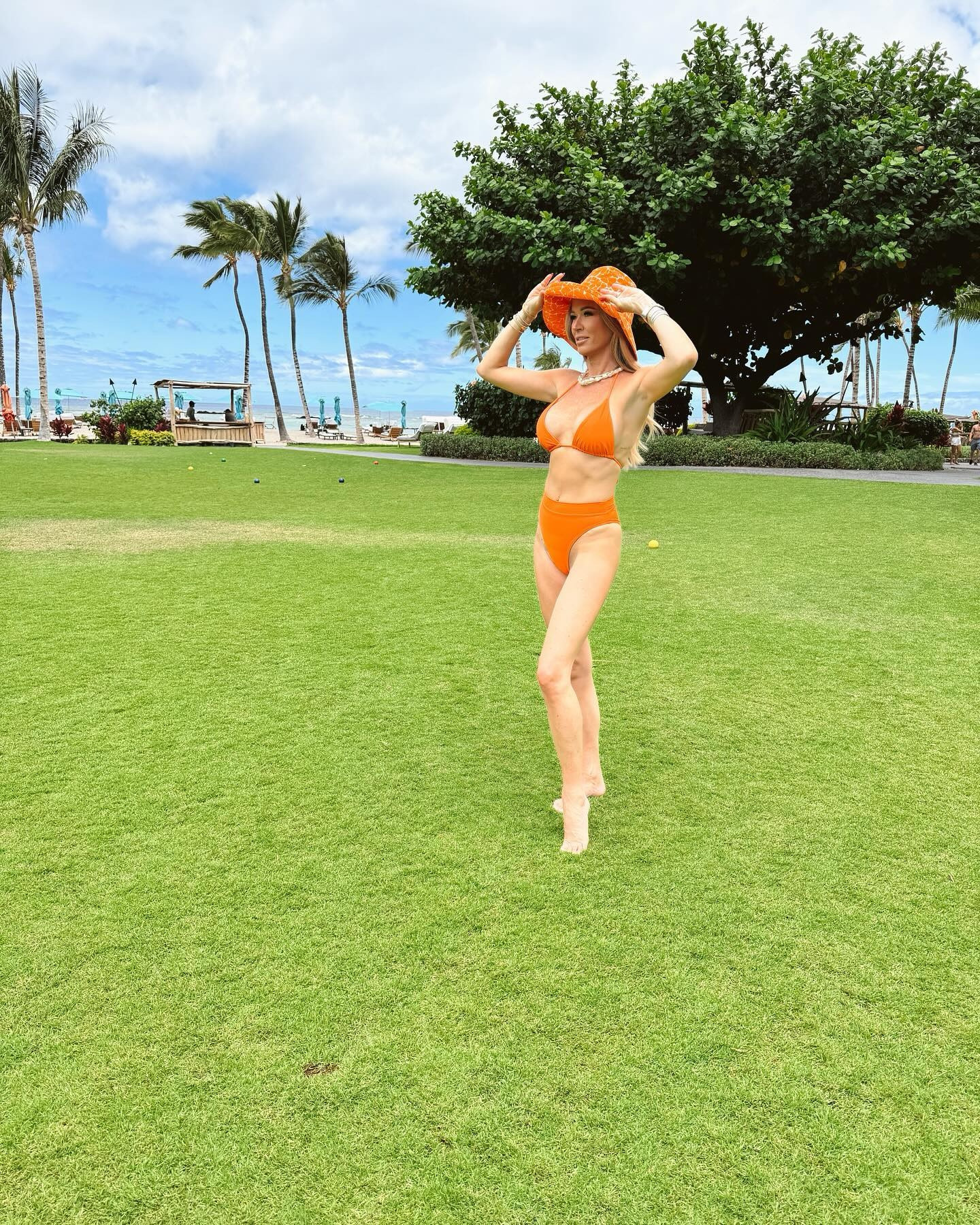 Just act normal... 🧡

Tangerine dream in @shoptanlines

#LTKSwim #LTKTravel