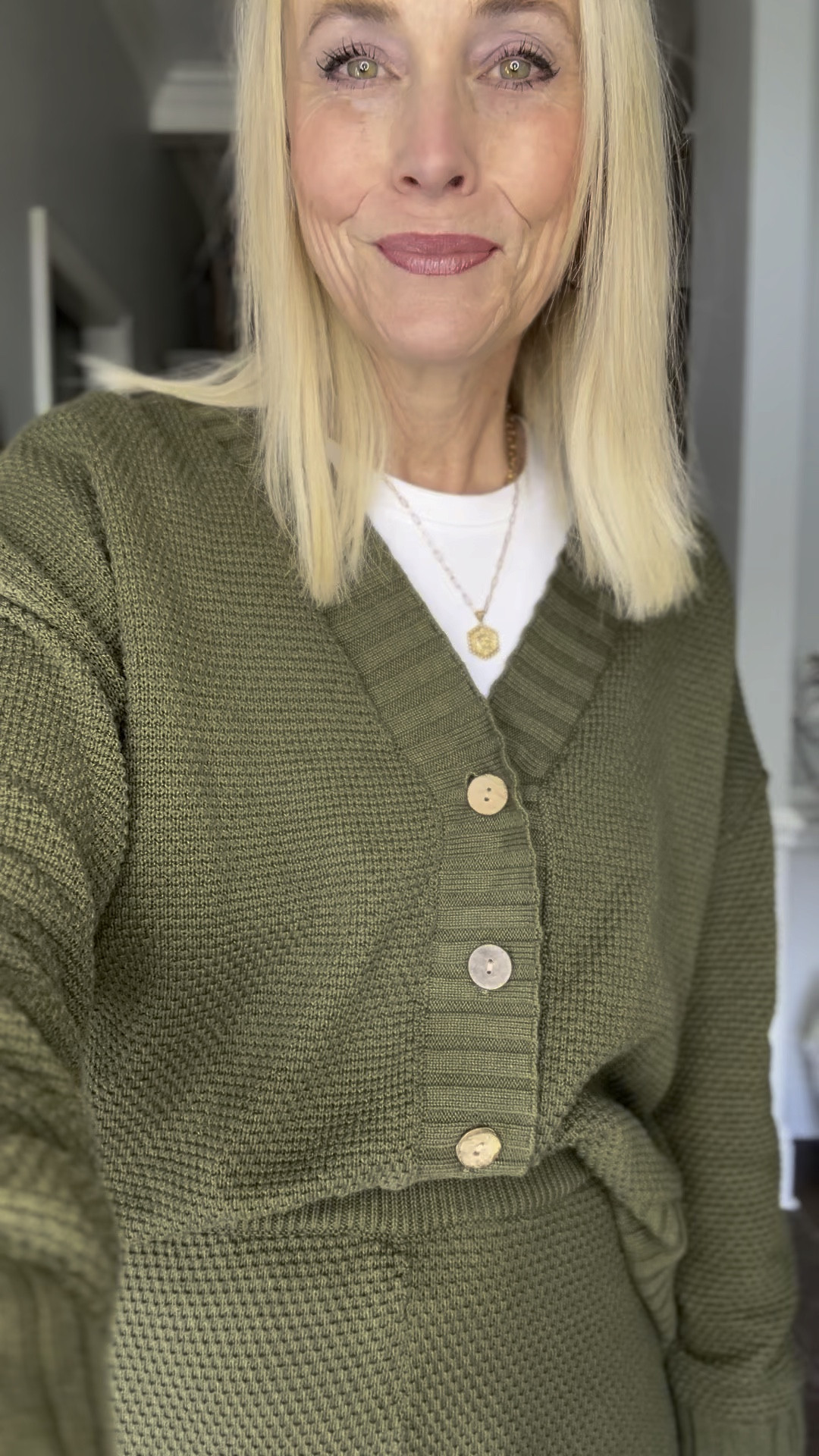 In case you didn’t catch on, I have a bit of an obsession with two things: lounge wear and the color army green. And this sweater set from Anrabess on Amazon definitely fits the bill. 

From the chunky knit to the rich, deep color, the details are spot on. I love the length of the pants and they are definitely tall girl approved. I have my fave white fitted tee on underneath and my Ugg-inspired look for less shoes and finished it off with my everyday Amazon jewelry. I am in a medium in the tee and the sweater set.

As a reminder for reference, I’m 53, 5’8, and 140ish lbs. I typically wear size 6/8/M 

#LTKtravel #LTKover40 #LTKfindsunder50