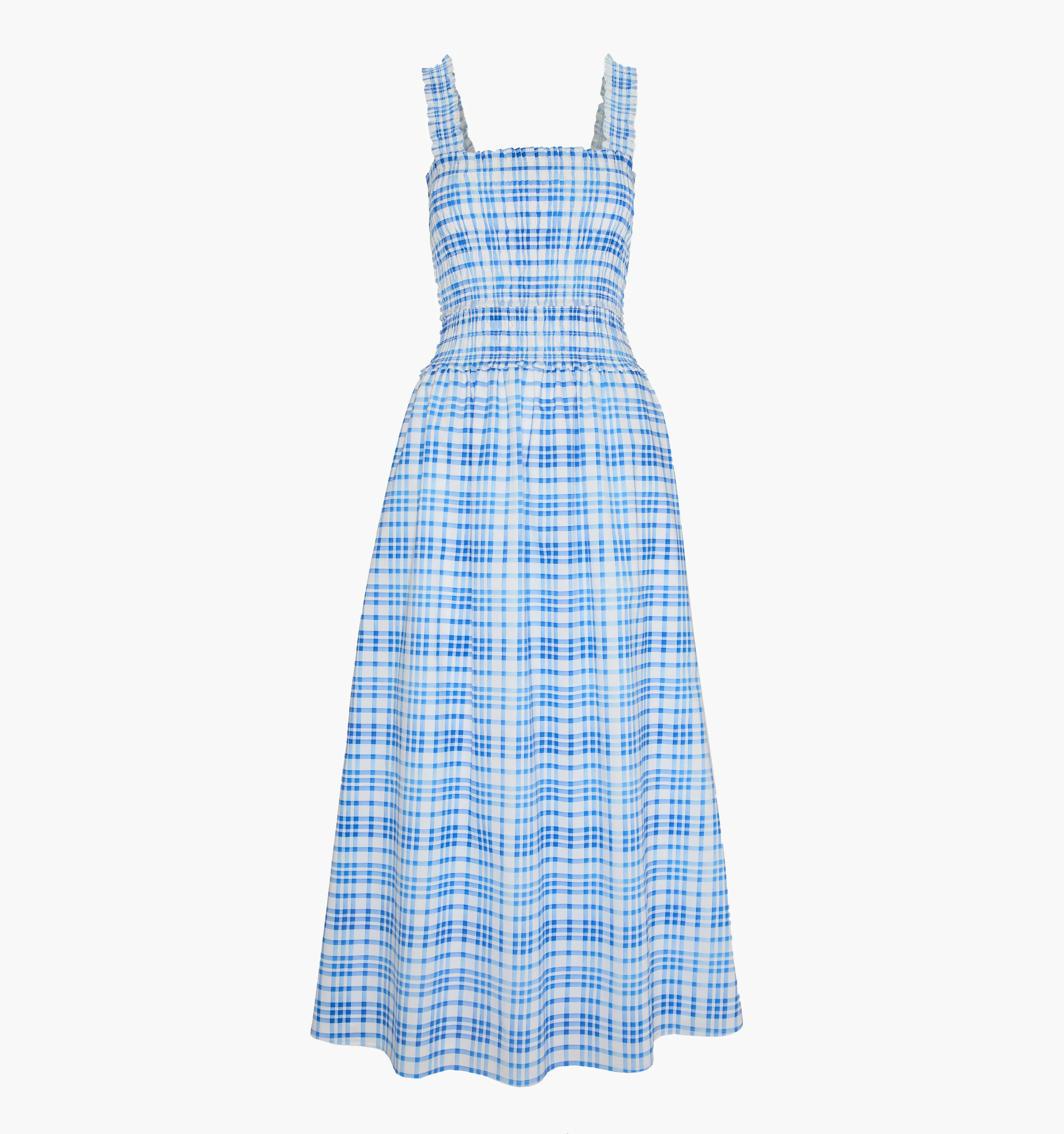 The Azalea Maxi Nap Dress | Blue Watercolor Gingham / L | ® | 100% Cotton | Hill House Home | Hill House Home US