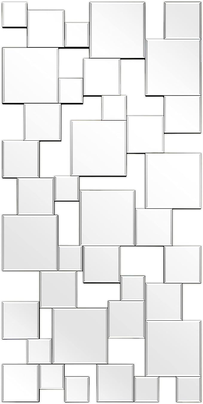 Empire Art Direct Elegant Cluster Wall, 0.25"-Beveled Squares Modern Mirror for Bathroom,Vanity,B... | Amazon (US)