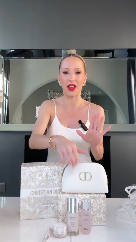 Dior holiday gift ideas. Dior le capture totale serum anti aging skincare gift set is under $200 and comes in the prettiest gold and white box (select free couture box packaging at checkout). 

#LTKVideo #LTKGiftGuide #LTKHoliday