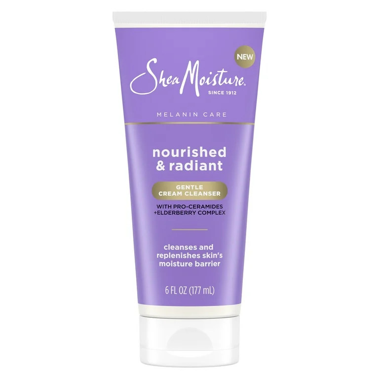 SheaMoisture Melanin Care Cream Cleanser with Pro-Ceramides + Elderberry Complex All Skin, 6 oz -... | Walmart (US)