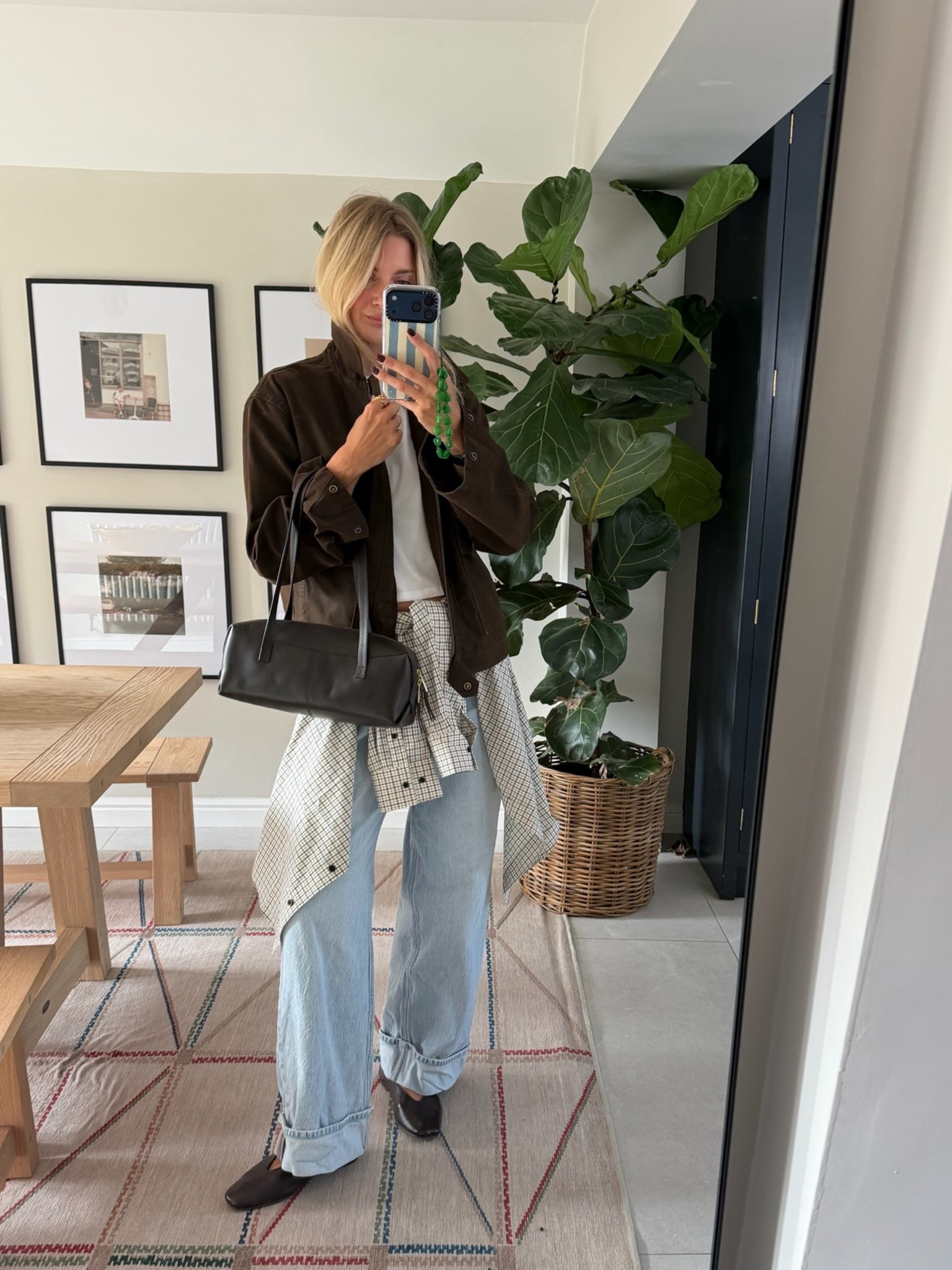 Sizes info
Jacket small
Tee small
Jeans 27” waist
Shirt small (it’s oversized) 
Shoes nobody’s child