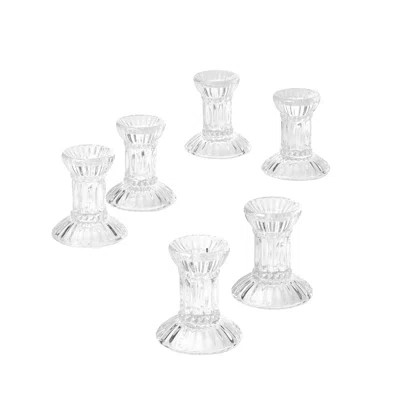 6 Piece Glass Candlestick Set | Wayfair North America
