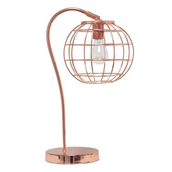 Metal Arched Cage Table Lamp Rose Gold - Lalia Home | Target