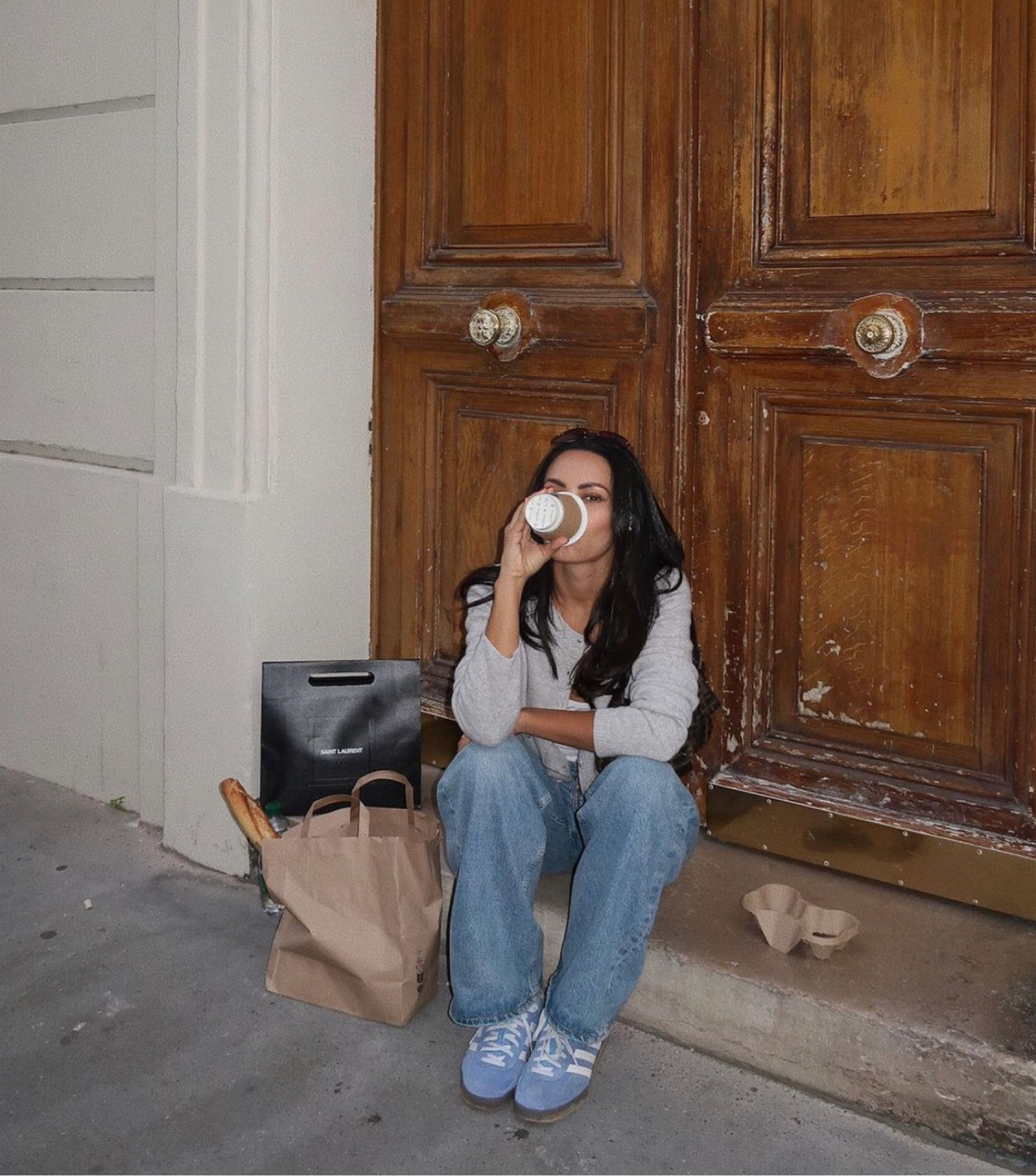 October 10, 2023 | 9:01 AM
Parisian ootd - agolde jeans, blue sambas, reformation grey knit cardigan

#LTKstyletip #LTKshoecrush #LTKfindsunder50