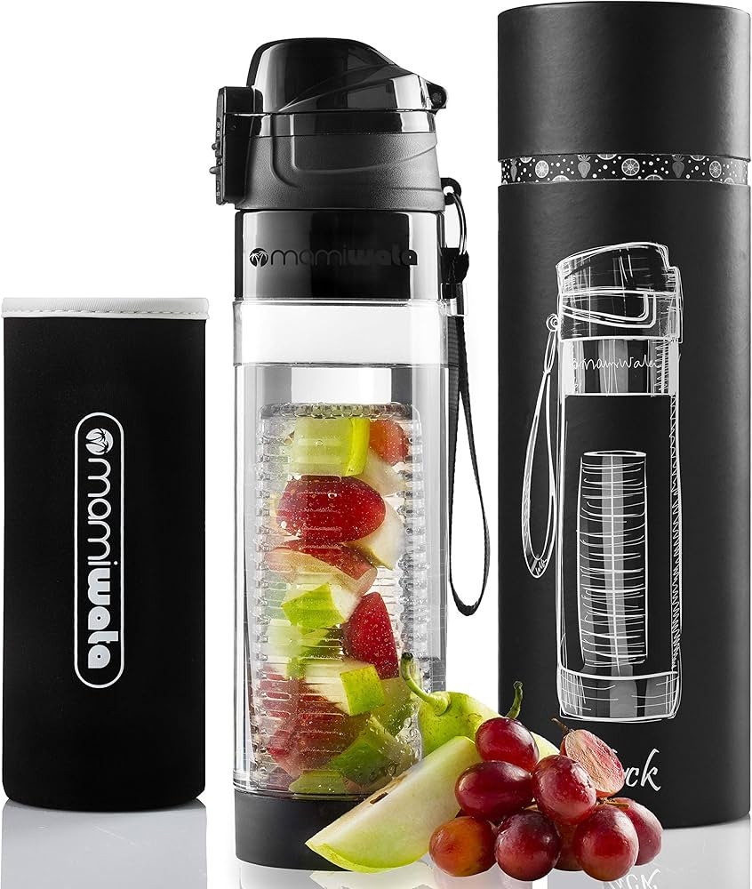 MAMI WATA Fruit Infuser Water Bottle – 24 oz – Tritan Plastic - Unique Stylish Design – Fru... | Amazon (US)
