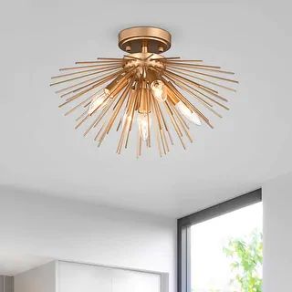 Lorena Sputnik Shiny Bronze Metal Flush Mount with 5 Lights | Bed Bath & Beyond