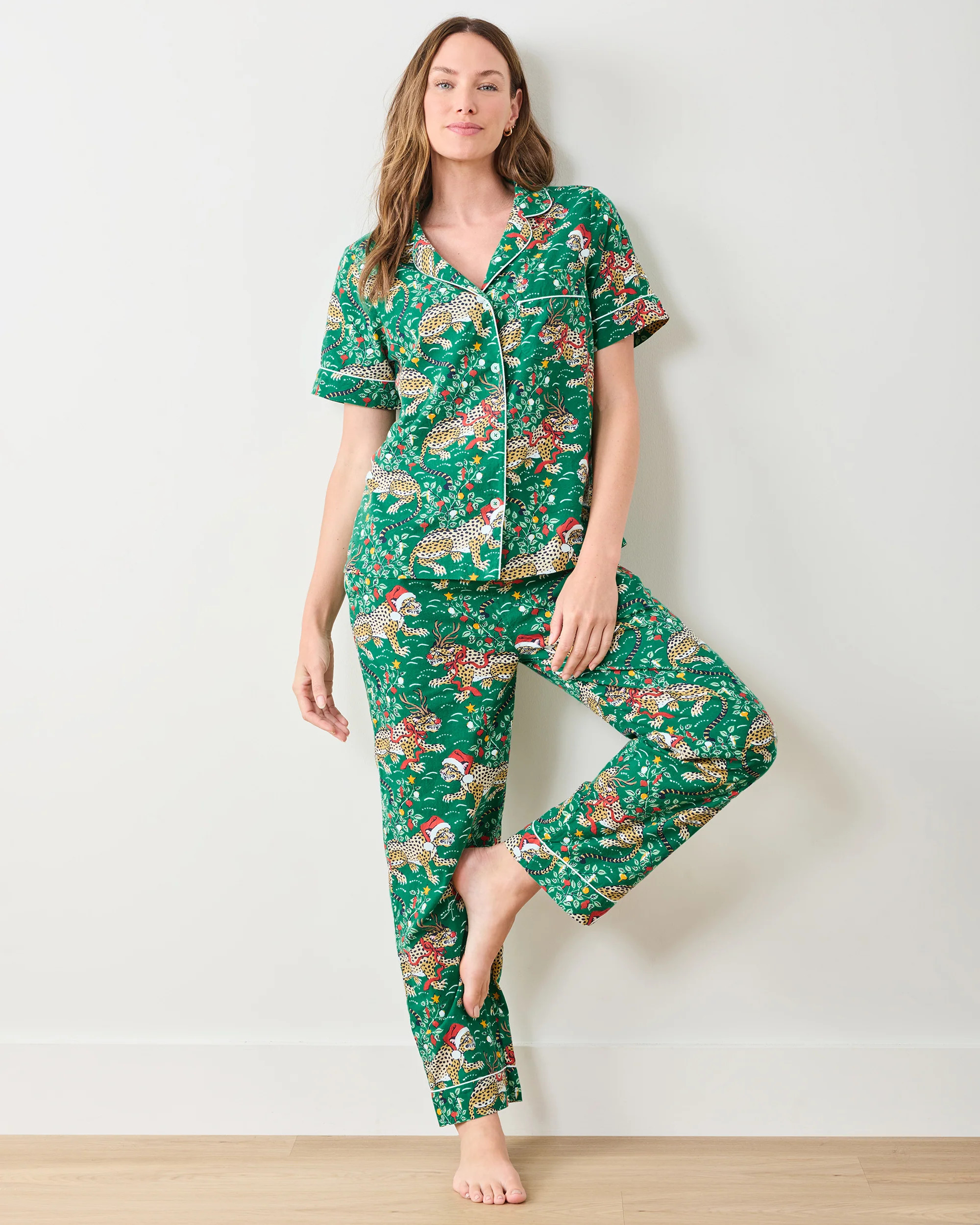 Very Merry Bagheera - Lightweight Flannel Short Sleeve & Long Pants Se | Printfresh