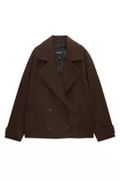 Manteau court en mélange de laine | PULL and BEAR FR